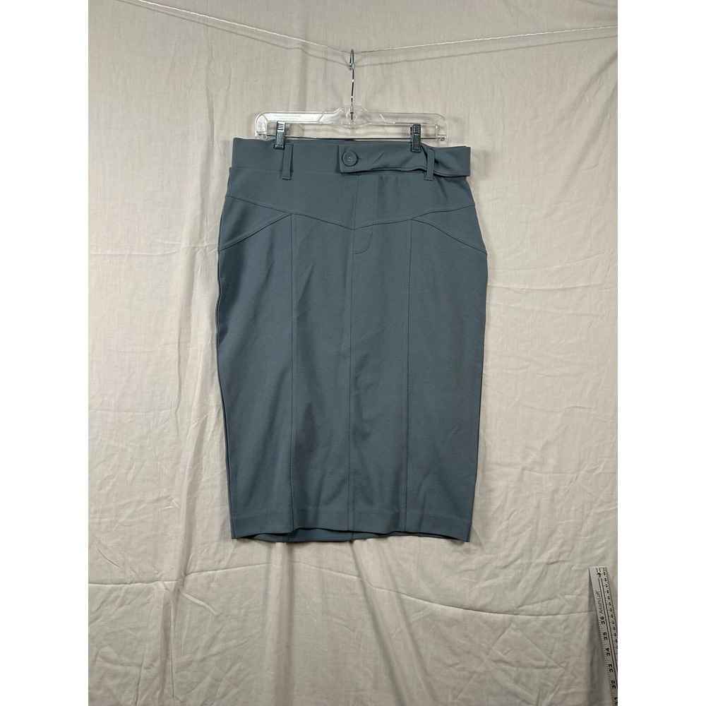 Fashion Nova Women XL Slate Blue High Waisted Pencil Midi Skirt #2303